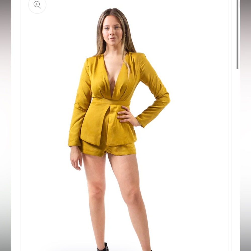 Deep V-neck romper